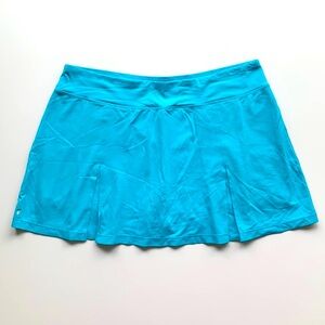 Lole Aqua Blue Tennis Pickle ball Skirt with Shorts Size large